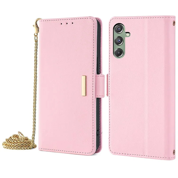 For Samsung Galaxy M34 5G / F34 5G Wallet Case RFID Blocking Leather Phone Cover with 2 Straps