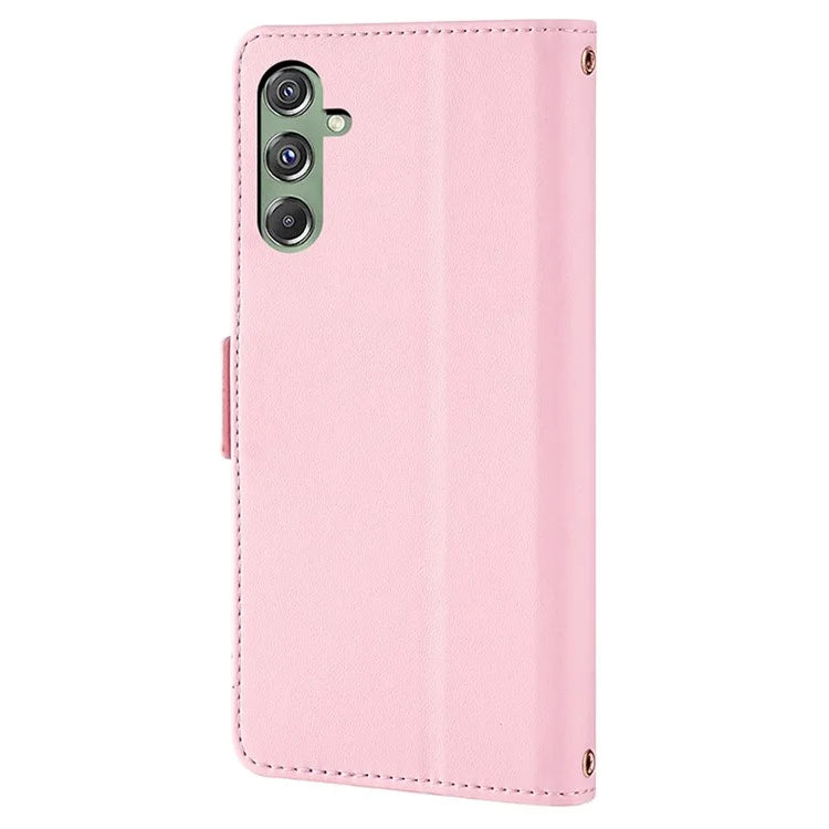 For Samsung Galaxy M34 5G / F34 5G Wallet Case RFID Blocking Leather Phone Cover with 2 Straps