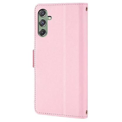 For Samsung Galaxy M34 5G / F34 5G Wallet Case RFID Blocking Leather Phone Cover with 2 Straps