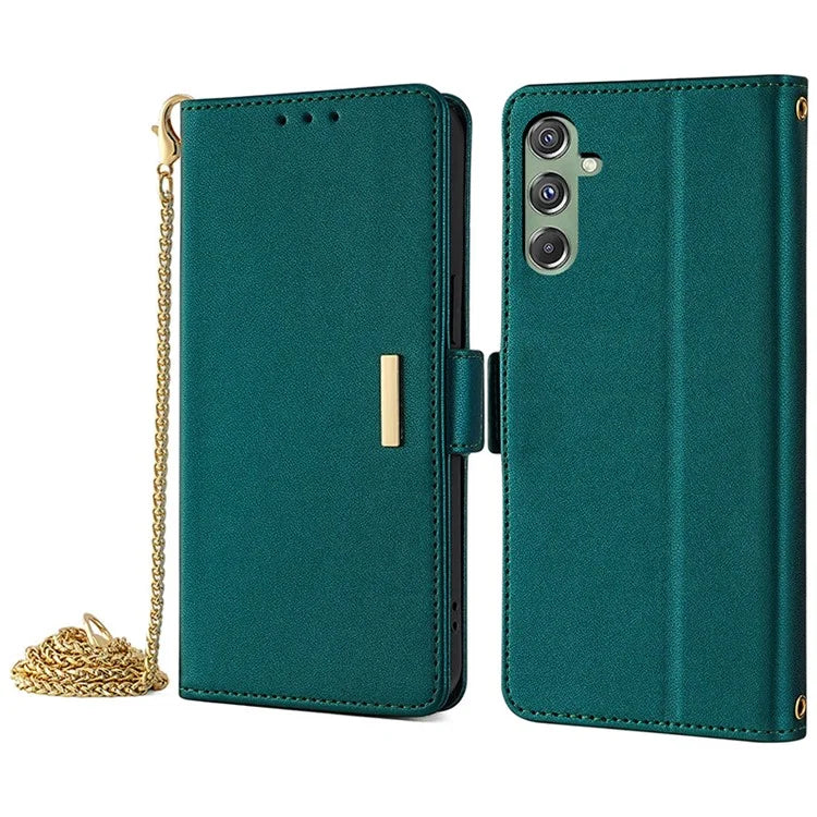 For Samsung Galaxy M34 5G / F34 5G Wallet Case RFID Blocking Leather Phone Cover with 2 Straps