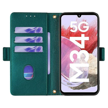 For Samsung Galaxy M34 5G / F34 5G Wallet Case RFID Blocking Leather Phone Cover with 2 Straps