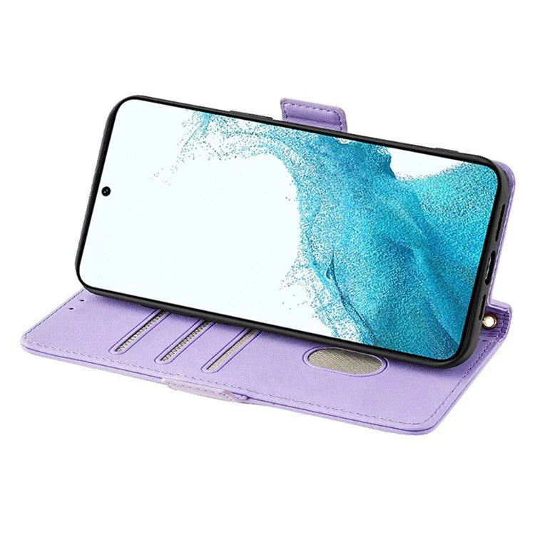 For Samsung Galaxy M54 5G Phone Case RFID Blocking Wallet Cover with Wrist Strap