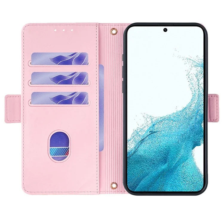 For Samsung Galaxy M54 5G Phone Case RFID Blocking Wallet Cover with Wrist Strap
