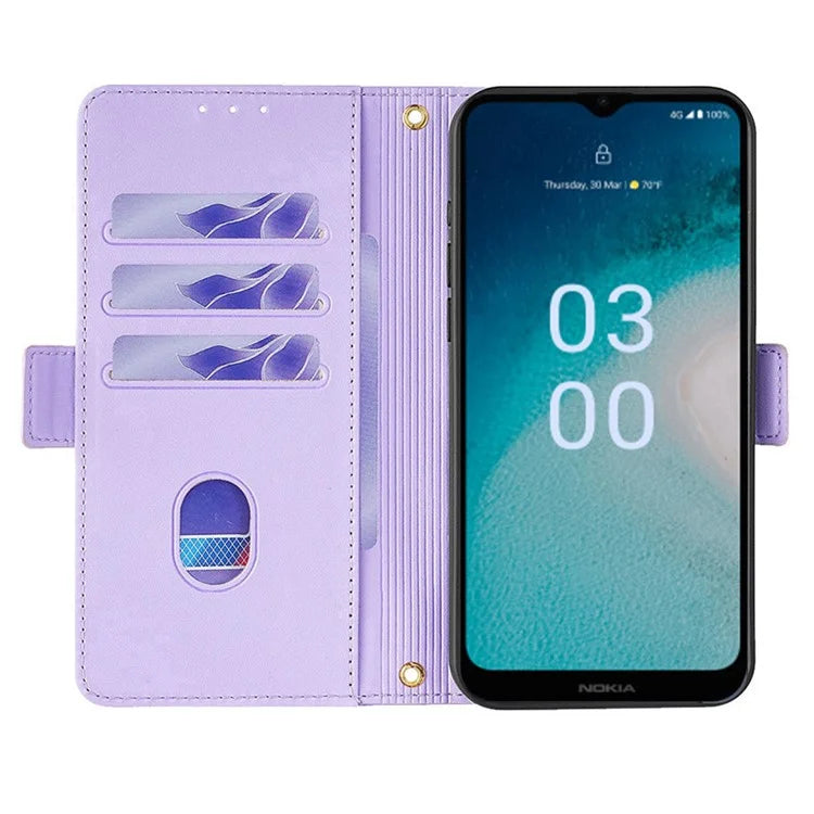 For Nokia C300 Case RFID Blocking Flip Leather Handbag Phone Cover with Shoulder Chain