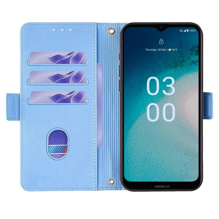 For Nokia C300 Case RFID Blocking Flip Leather Handbag Phone Cover with Shoulder Chain