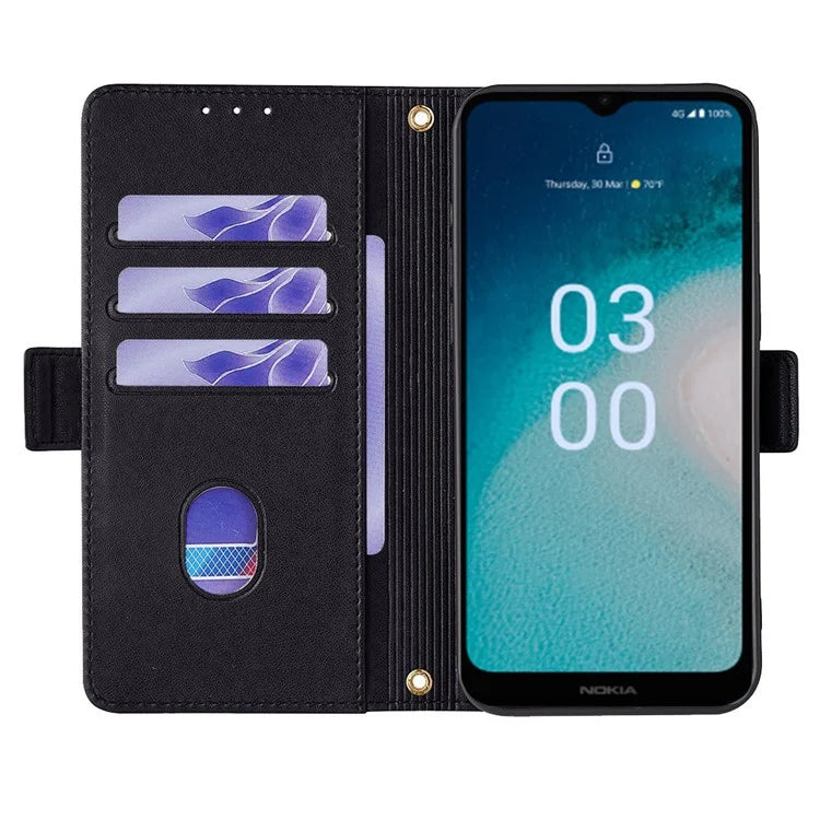 For Nokia C300 Case RFID Blocking Flip Leather Handbag Phone Cover with Shoulder Chain