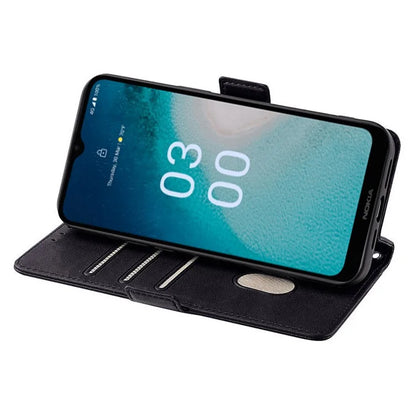 For Nokia C300 Case RFID Blocking Flip Leather Handbag Phone Cover with Shoulder Chain