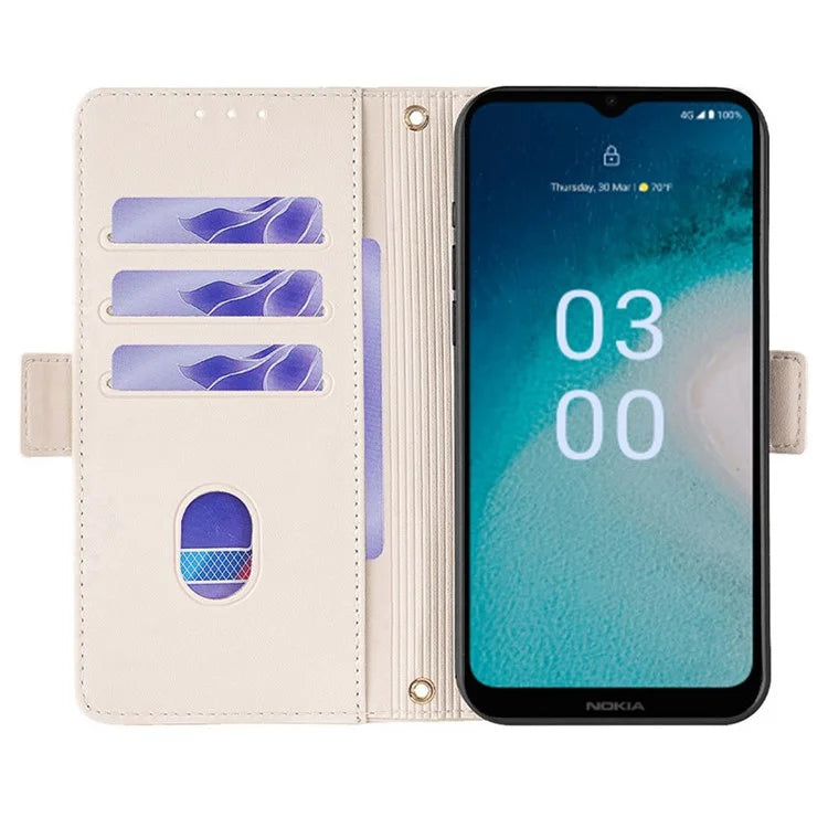 For Nokia C300 Case RFID Blocking Flip Leather Handbag Phone Cover with Shoulder Chain