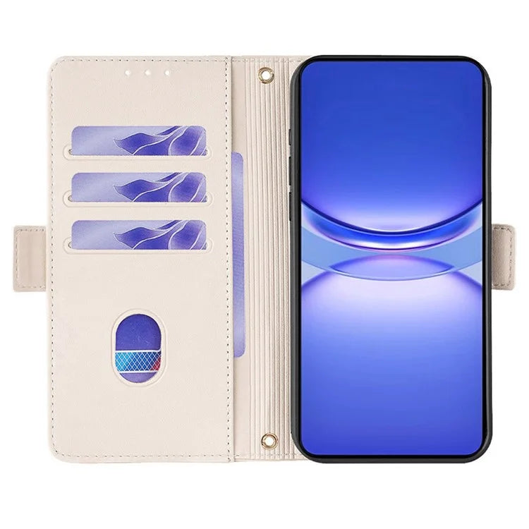 For Honor X8b 4G Leather Case with Shoulder Strap RFID Blocking Wallet Stand Cover