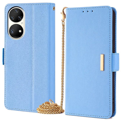 For Huawei P50 Pro 4G Case RFID Blocking Wallet Stand Phone Cover with Hand Strap