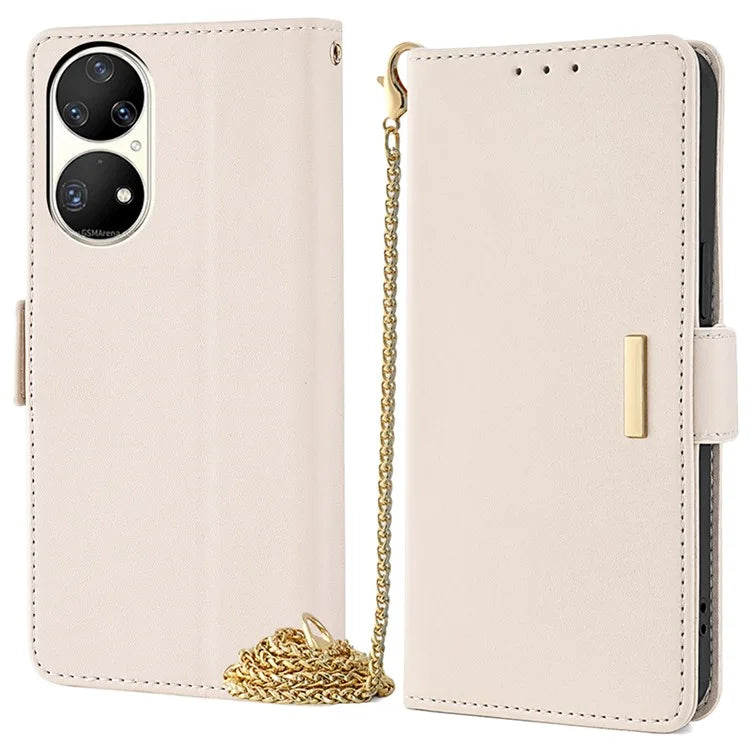 For Huawei P50 Pro 4G Case RFID Blocking Wallet Stand Phone Cover with Hand Strap