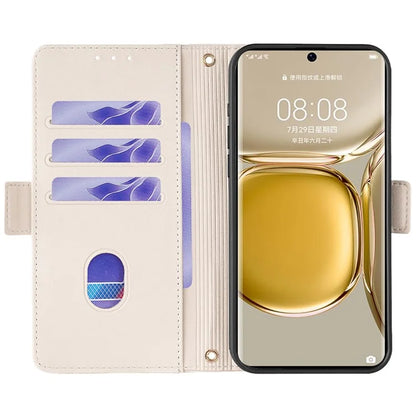For Huawei P50 Pro 4G Case RFID Blocking Wallet Stand Phone Cover with Hand Strap