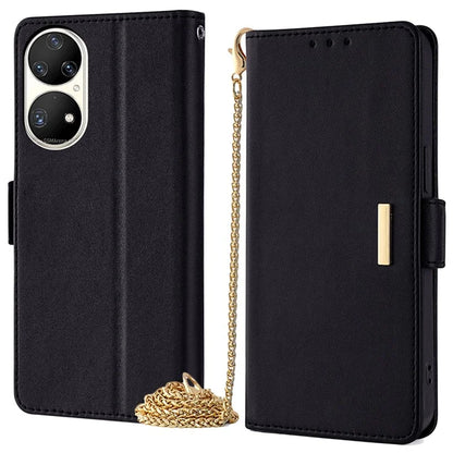 For Huawei P50 Pro 4G Case RFID Blocking Wallet Stand Phone Cover with Hand Strap