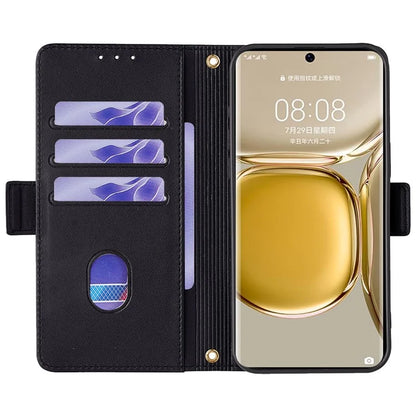 For Huawei P50 Pro 4G Case RFID Blocking Wallet Stand Phone Cover with Hand Strap