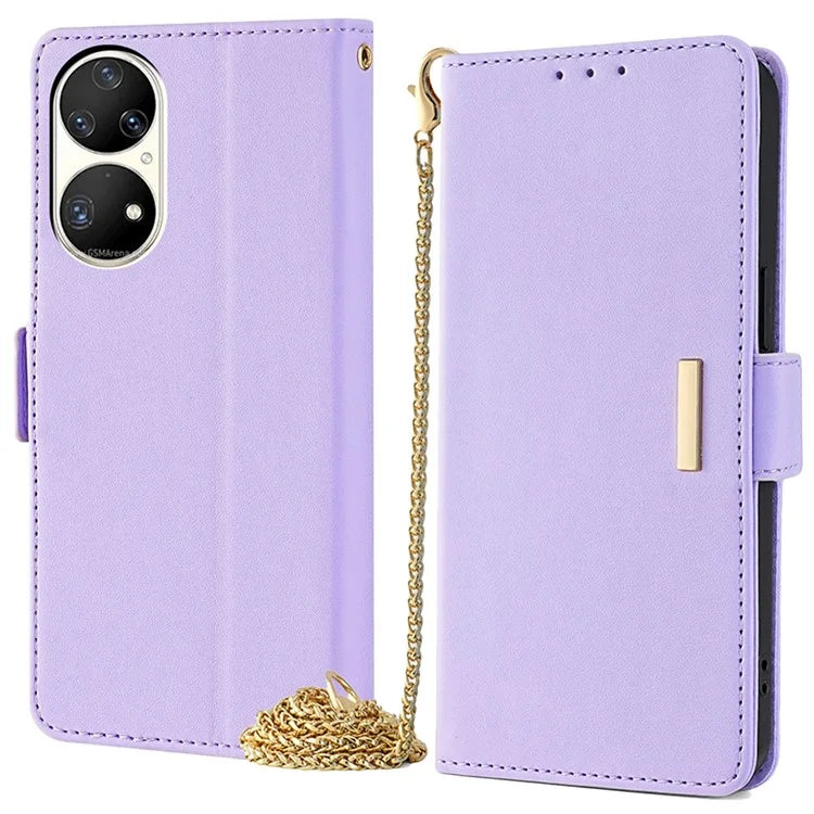 For Huawei P50 Pro 4G Case RFID Blocking Wallet Stand Phone Cover with Hand Strap