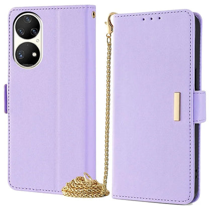 For Huawei P50 Pro 4G Case RFID Blocking Wallet Stand Phone Cover with Hand Strap