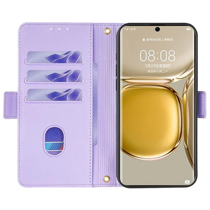 For Huawei P50 Pro 4G Case RFID Blocking Wallet Stand Phone Cover with Hand Strap
