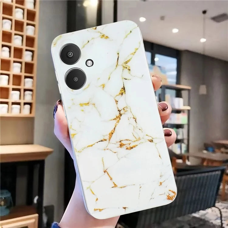 For Xiaomi Redmi 13C 4G / Poco C65 4G Case Soft TPU Protective Phone Cover Marble Pattern Print