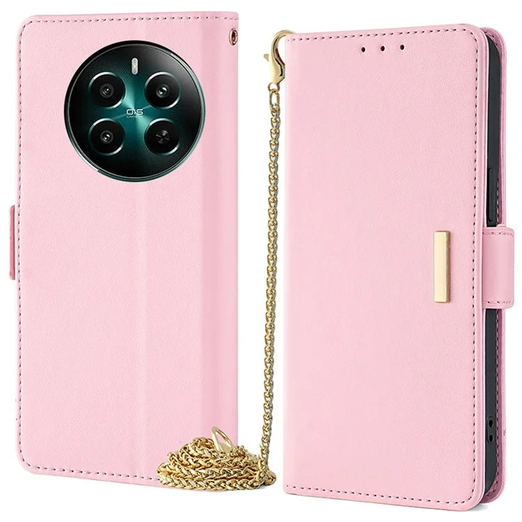For Realme 12+ 5G Leather Case RFID Blocking Wallet Phone Cover with Magnetic Clasp