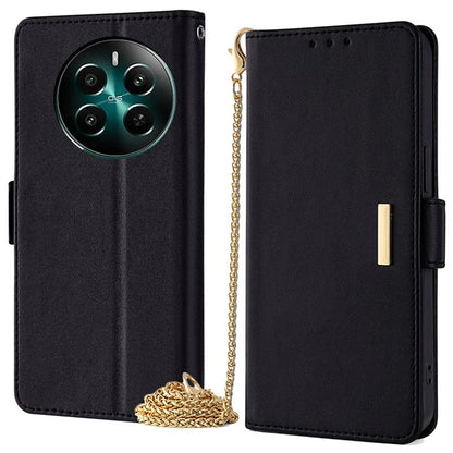 For Realme 12+ 5G Leather Case RFID Blocking Wallet Phone Cover with Magnetic Clasp