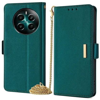 For Realme 12+ 5G Leather Case RFID Blocking Wallet Phone Cover with Magnetic Clasp