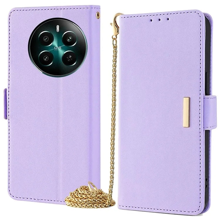 For Realme 12+ 5G Leather Case RFID Blocking Wallet Phone Cover with Magnetic Clasp
