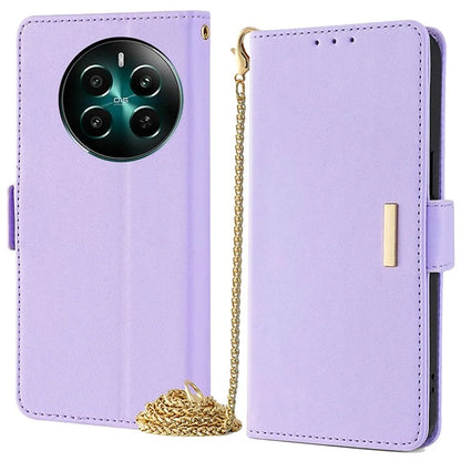 For Realme 12+ 5G Leather Case RFID Blocking Wallet Phone Cover with Magnetic Clasp
