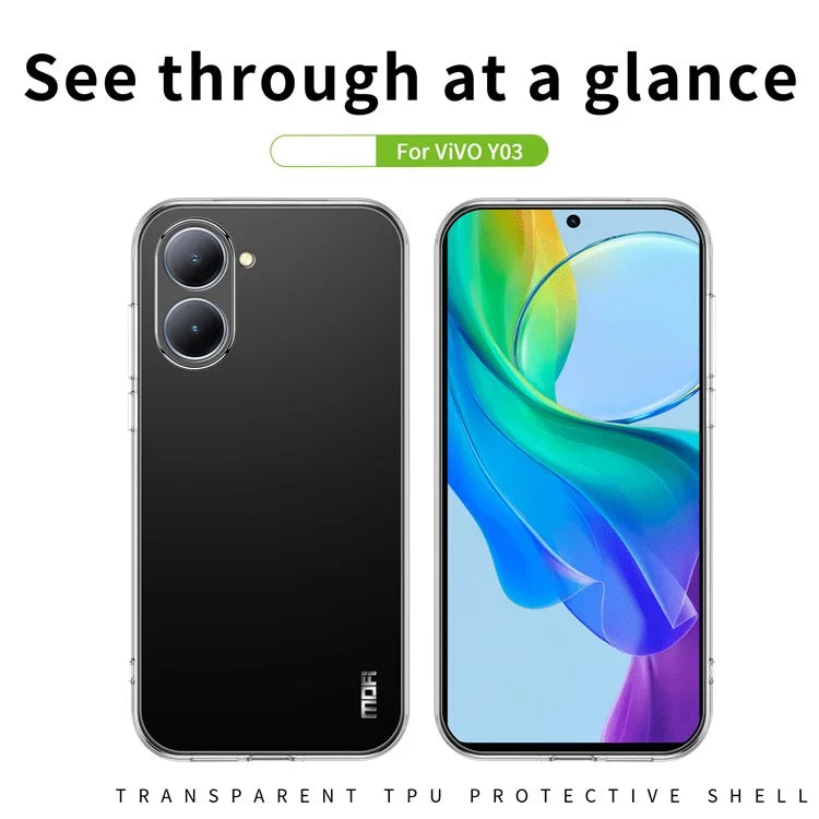 MOFI For vivo Y03 TPU Case Scratch-resistant Transparent Phone Cover