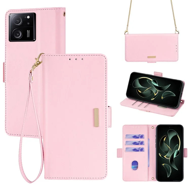 For Xiaomi Redmi K60 Ultra / 13T / 13T Pro Case Wallet Stand Flip Phone Cover with Shoulder Strap