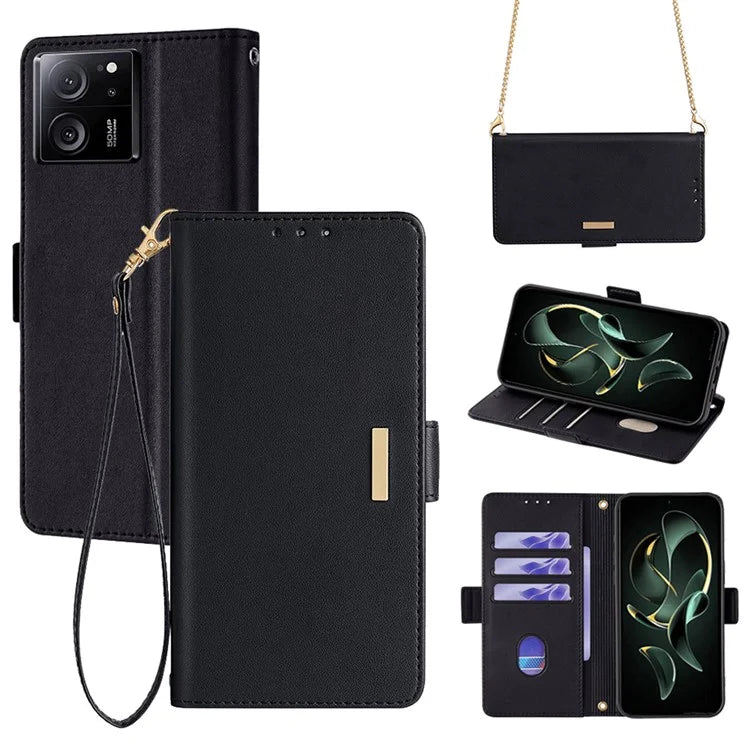 For Xiaomi Redmi K60 Ultra / 13T / 13T Pro Case Wallet Stand Flip Phone Cover with Shoulder Strap