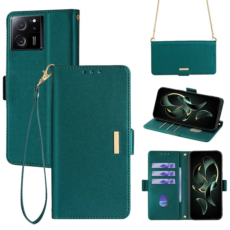 For Xiaomi Redmi K60 Ultra / 13T / 13T Pro Case Wallet Stand Flip Phone Cover with Shoulder Strap