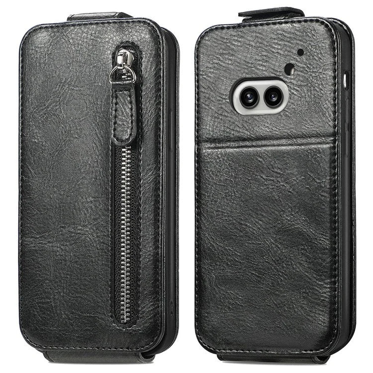 For Nothing Phone (2a) Case Vertical Flip Design Zipper Wallet Leather Phone Cover