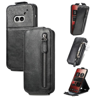 For Nothing Phone (2a) Case Vertical Flip Design Zipper Wallet Leather Phone Cover