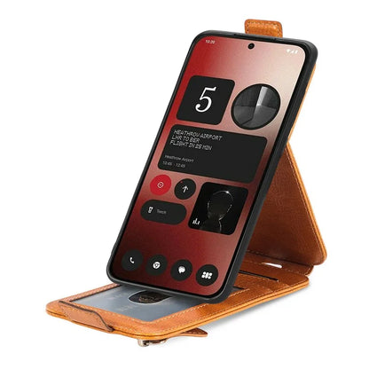 For Nothing Phone (2a) Case Vertical Flip Design Zipper Wallet Leather Phone Cover