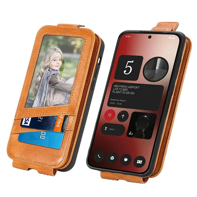 For Nothing Phone (2a) Case Vertical Flip Design Zipper Wallet Leather Phone Cover