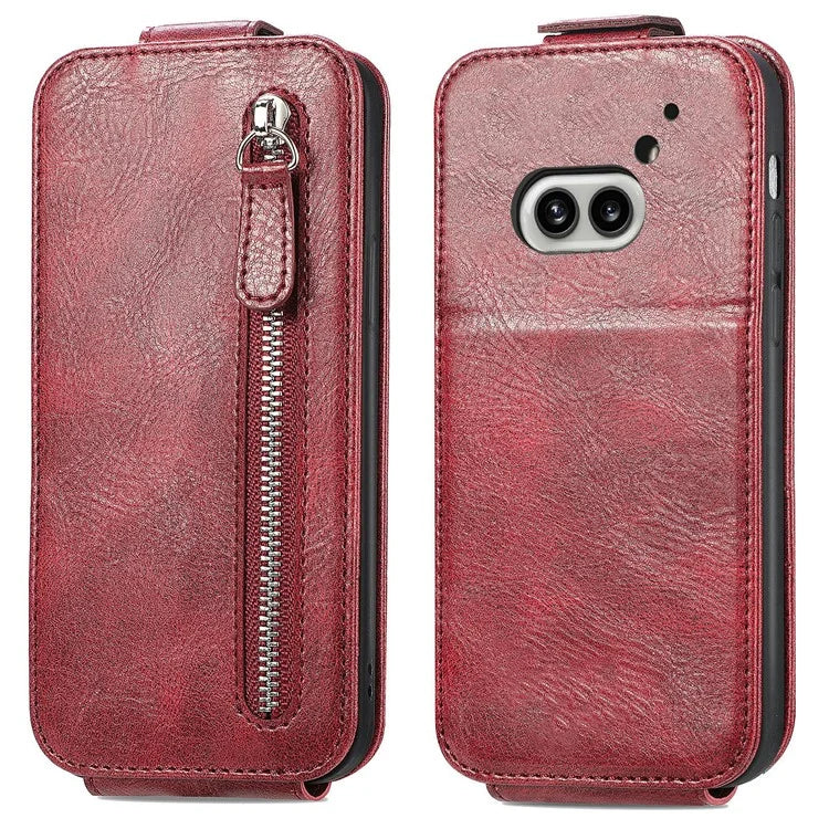For Nothing Phone (2a) Case Vertical Flip Design Zipper Wallet Leather Phone Cover