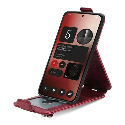 For Nothing Phone (2a) Case Vertical Flip Design Zipper Wallet Leather Phone Cover