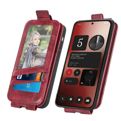 For Nothing Phone (2a) Case Vertical Flip Design Zipper Wallet Leather Phone Cover