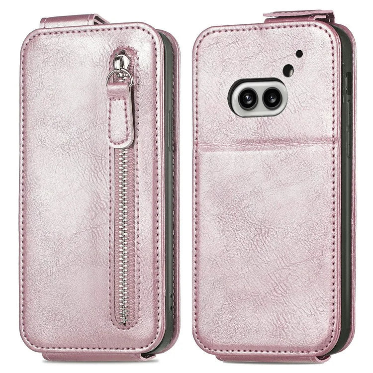 For Nothing Phone (2a) Case Vertical Flip Design Zipper Wallet Leather Phone Cover