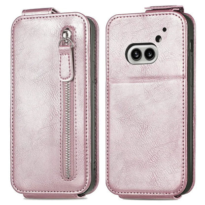 For Nothing Phone (2a) Case Vertical Flip Design Zipper Wallet Leather Phone Cover
