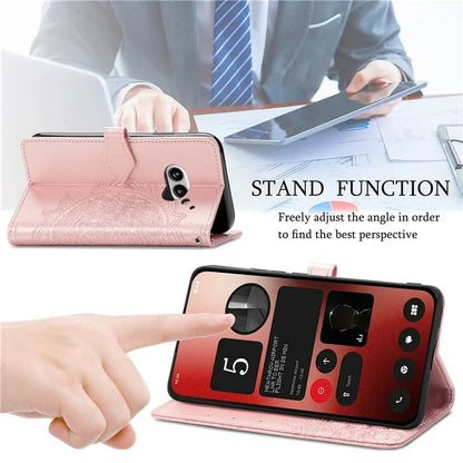 For Nothing Phone (2a) Case PU Leather Mandala Pattern Embossment Flip Wallet Phone Cover