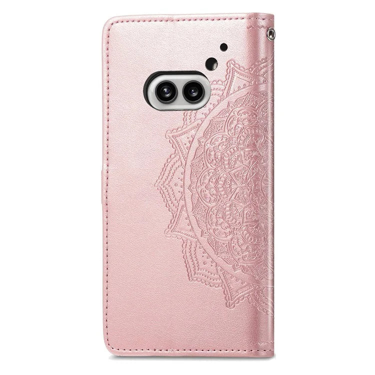 For Nothing Phone (2a) Case PU Leather Mandala Pattern Embossment Flip Wallet Phone Cover