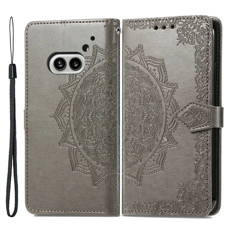 For Nothing Phone (2a) Case PU Leather Mandala Pattern Embossment Flip Wallet Phone Cover