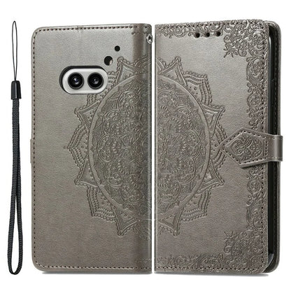 For Nothing Phone (2a) Case PU Leather Mandala Pattern Embossment Flip Wallet Phone Cover