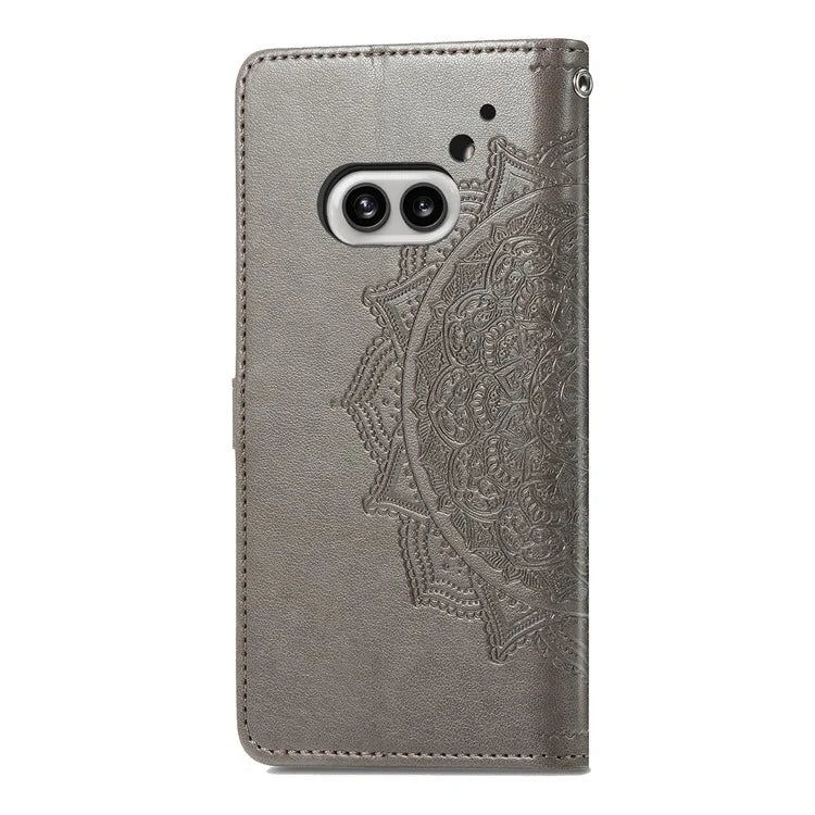 For Nothing Phone (2a) Case PU Leather Mandala Pattern Embossment Flip Wallet Phone Cover