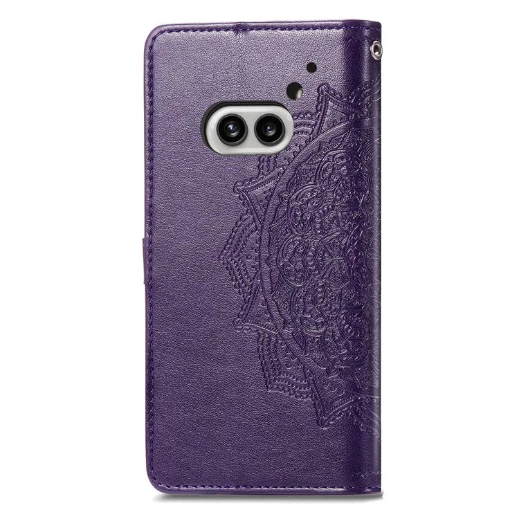 For Nothing Phone (2a) Case PU Leather Mandala Pattern Embossment Flip Wallet Phone Cover