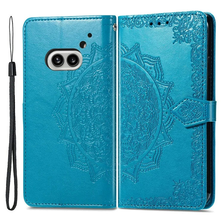 For Nothing Phone (2a) Case PU Leather Mandala Pattern Embossment Flip Wallet Phone Cover