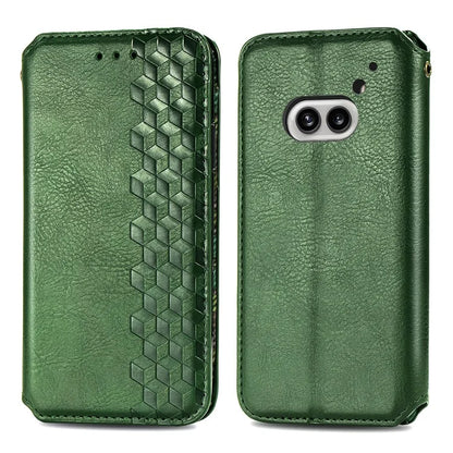 For Nothing Phone (2a) Case PU Leather Rhombus Magnetic Closure Phone Cover
