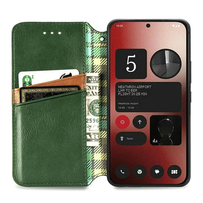 For Nothing Phone (2a) Case PU Leather Rhombus Magnetic Closure Phone Cover