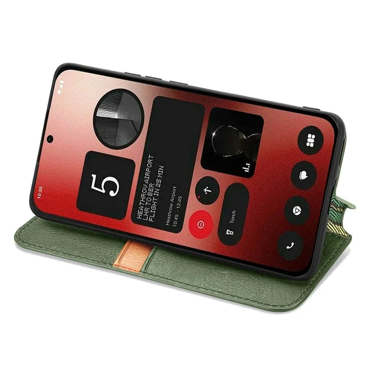 For Nothing Phone (2a) Case PU Leather Rhombus Magnetic Closure Phone Cover